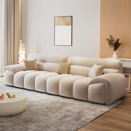 Cloud Fleece Sofa Beige Modular 1-4 Seat with Footstool