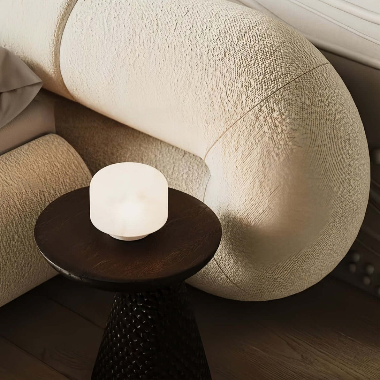 Geneva Modern Fleece Upholstered Bed