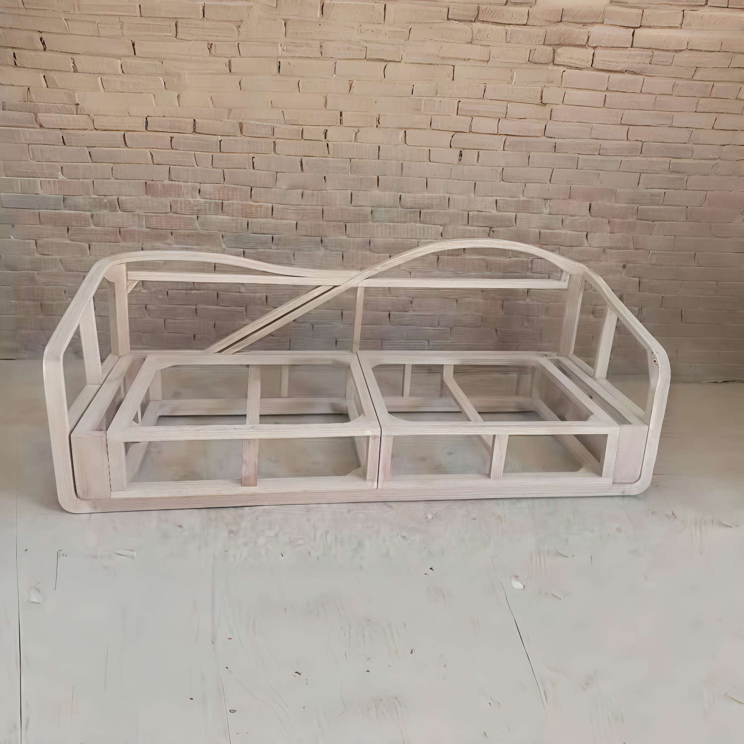 Fleece Straight Sofa Beige 2-4 Seats for Living Room