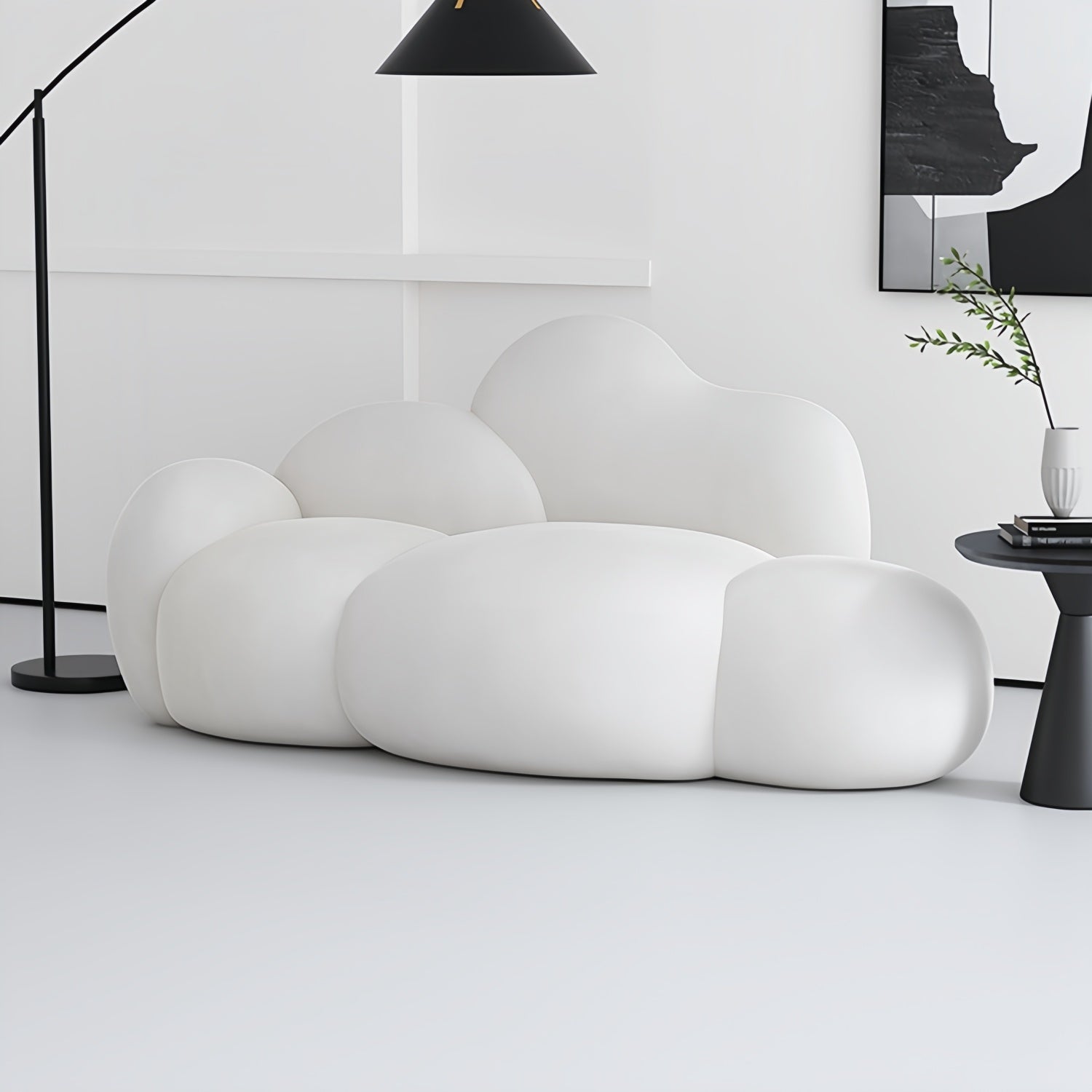 Cloud Straight Sofa Set Off-White Enhanced 1-3 Seats for Living Room