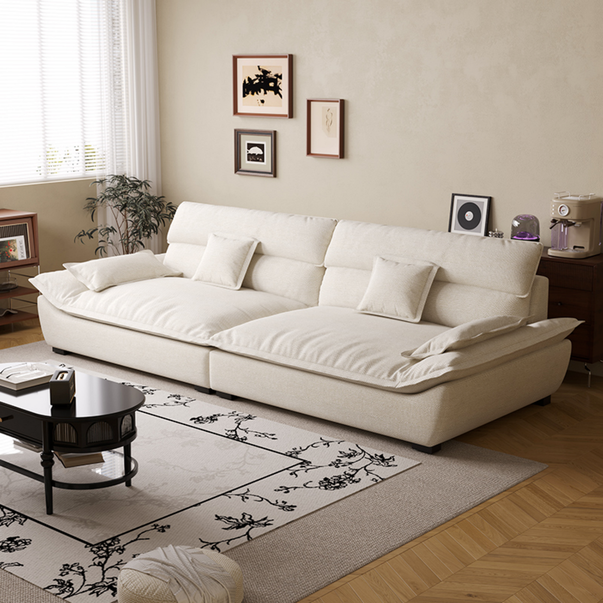 Cloud Multi L-Shape Sofa Set Off-White 1-3 Seats for Living Room