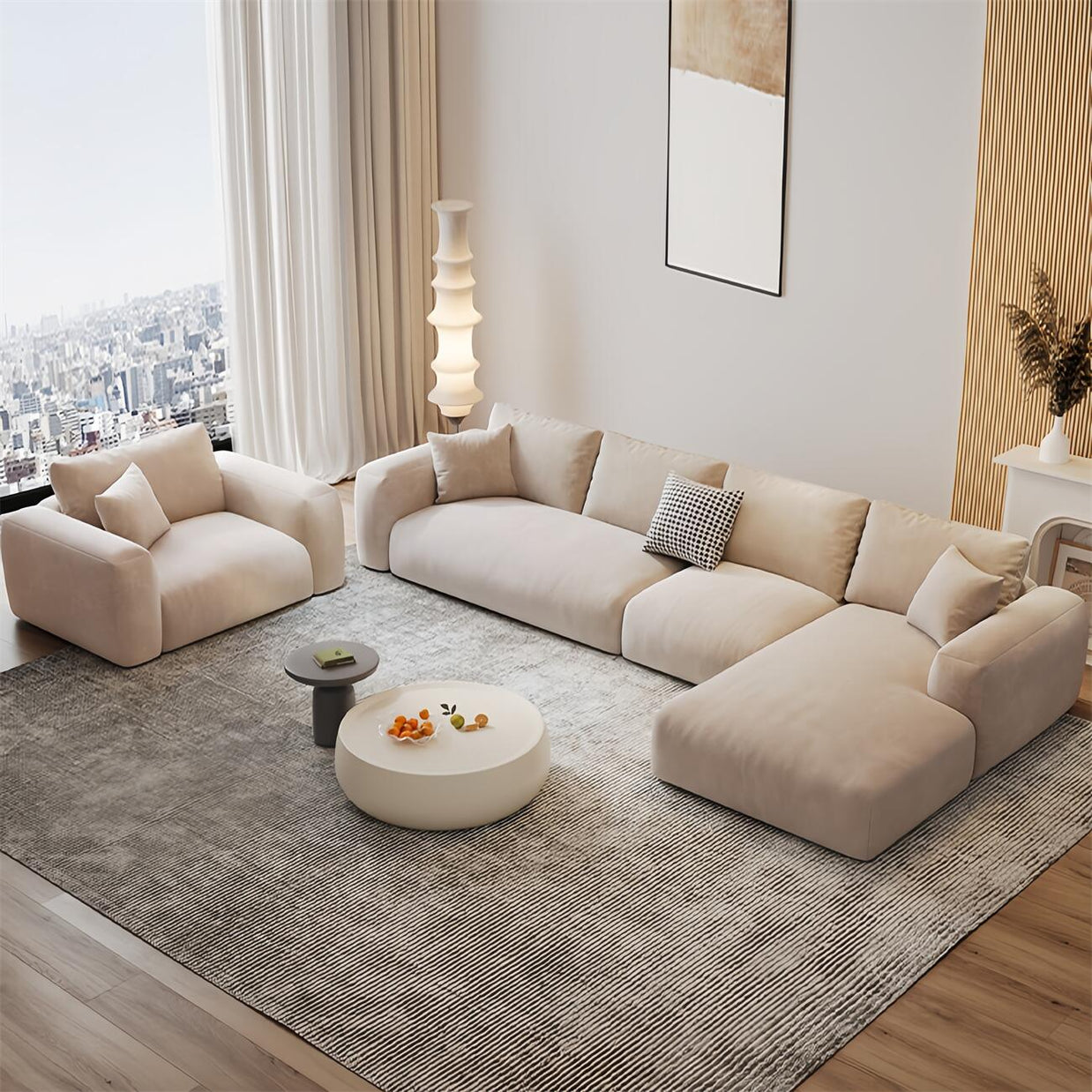 Plush L Shape Ultra Soft Comfortable Sofa