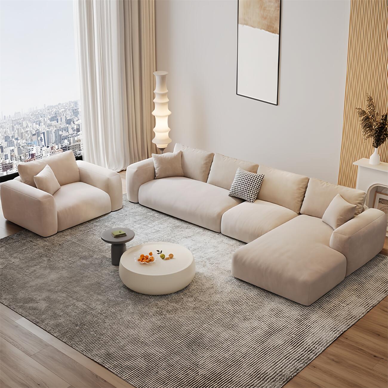 Plush L Shape Ultra Soft Comfortable Sofa