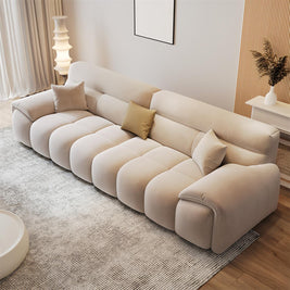 Cloud Fleece Sofa Beige Modular 1-4 Seat with Footstool