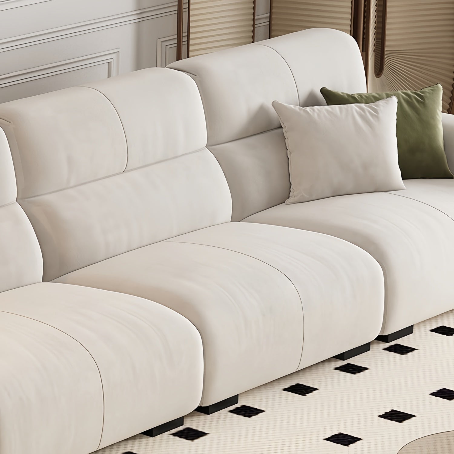 Cloud Flexible L-Shape Sofa Set Beige Left Right Corner for Living Room