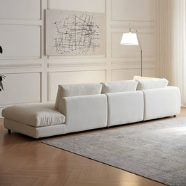 Linen L Shape Sofa Natural Breathable Eco Modular