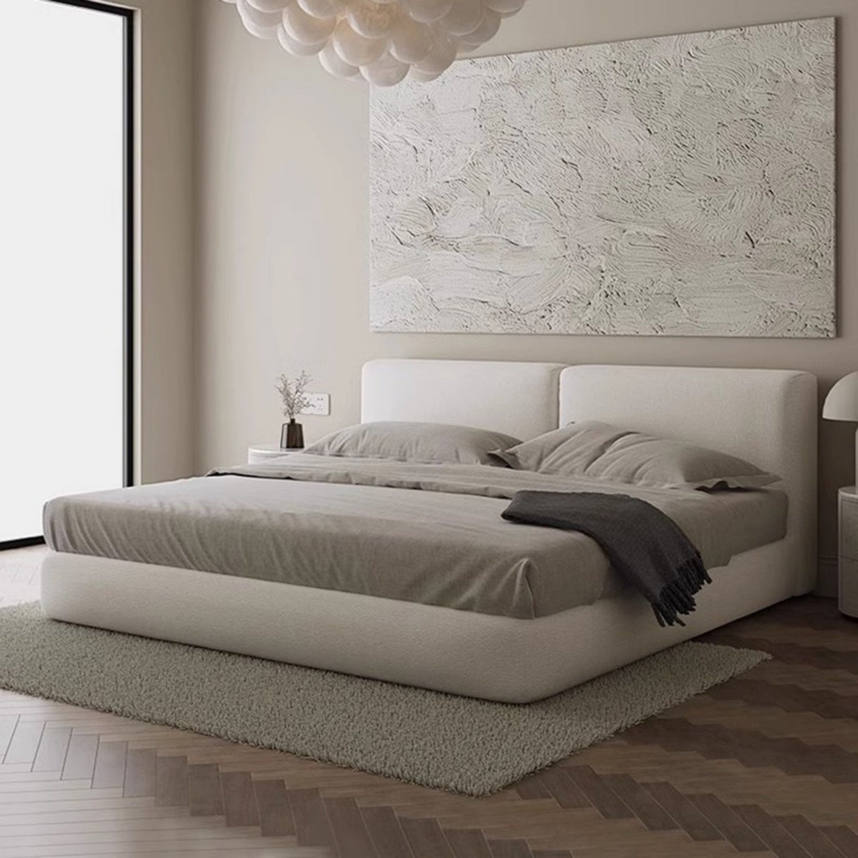 Florence Modern Linen Upholstered Bed