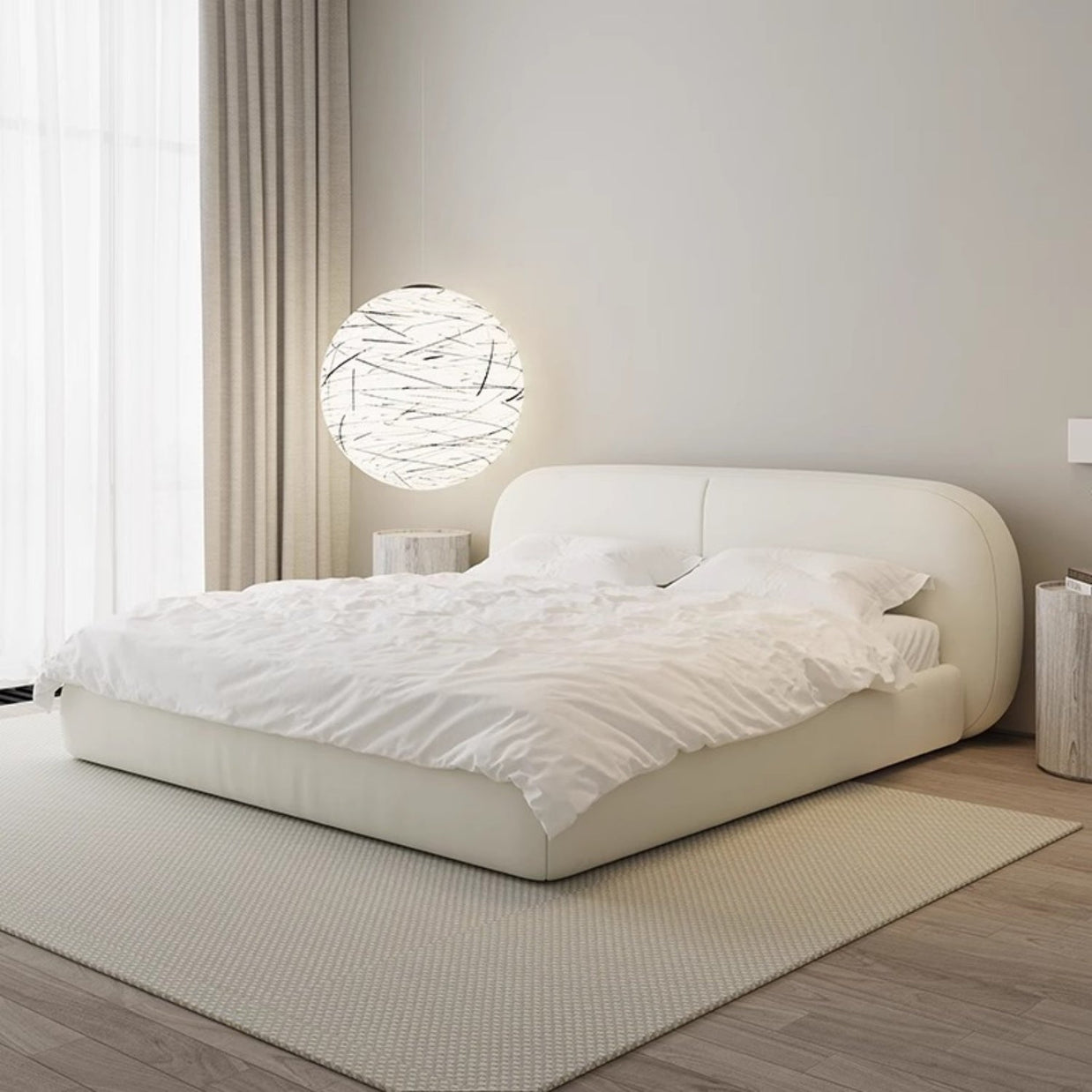 Alpine Haven Lamb Wool Upholstered Bed