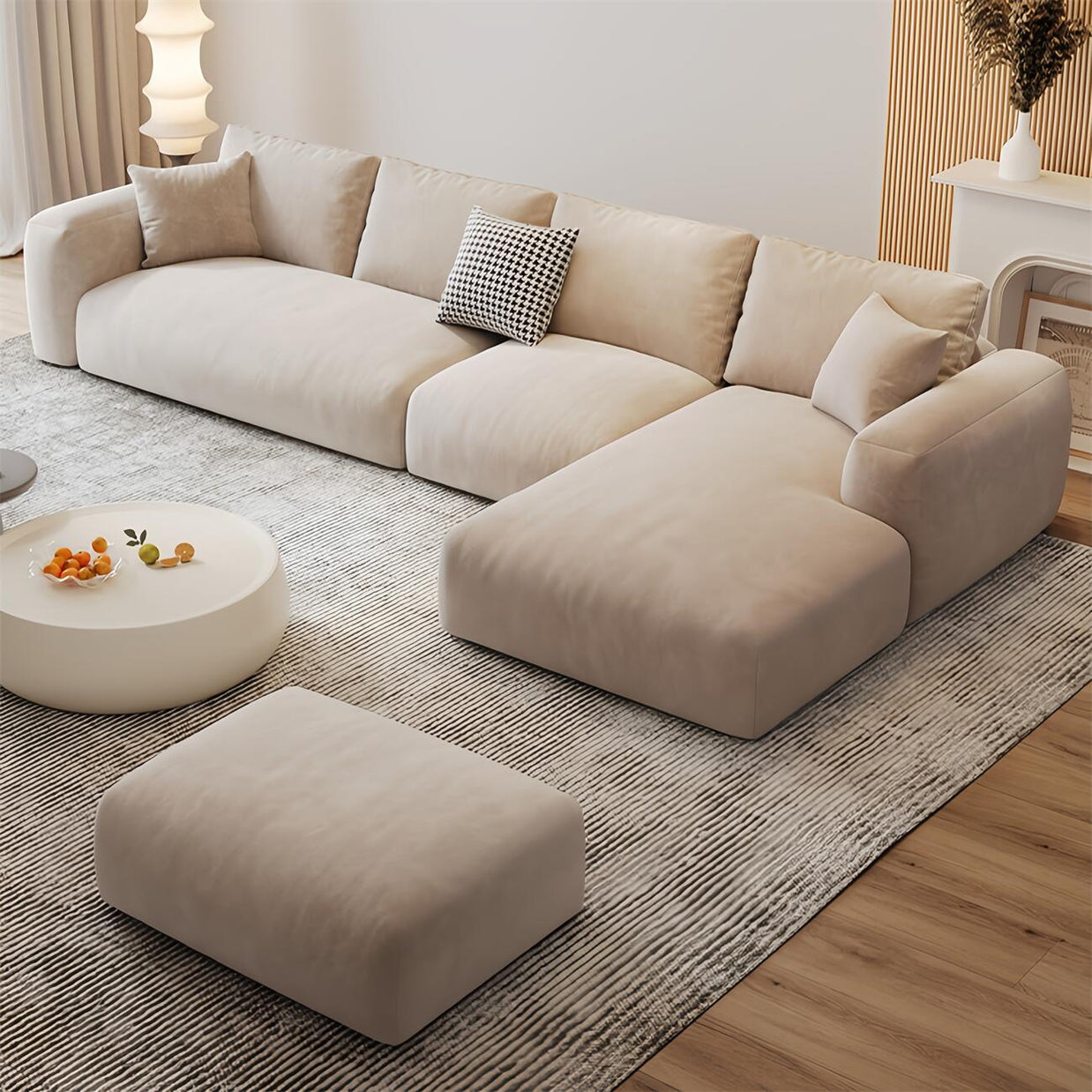 Plush L Shape Ultra Soft Comfortable Sofa
