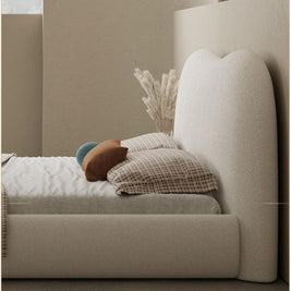 Cozy Cocoon Upholstered Premium Off White Color Bed
