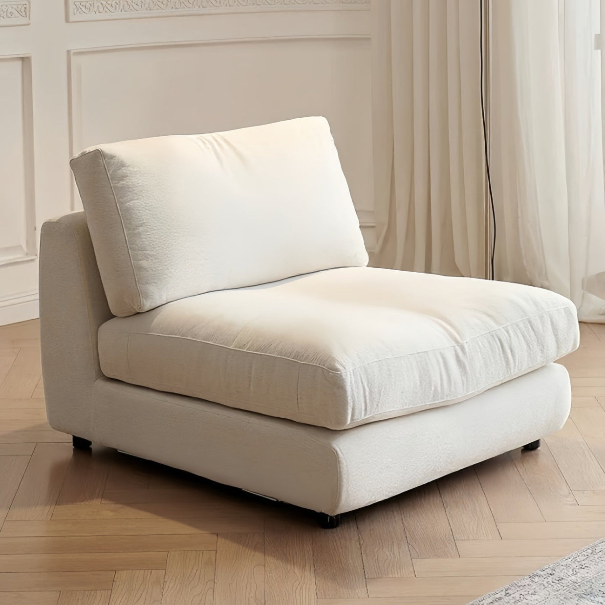 Linen L Shape Sofa Natural Breathable Eco Modular