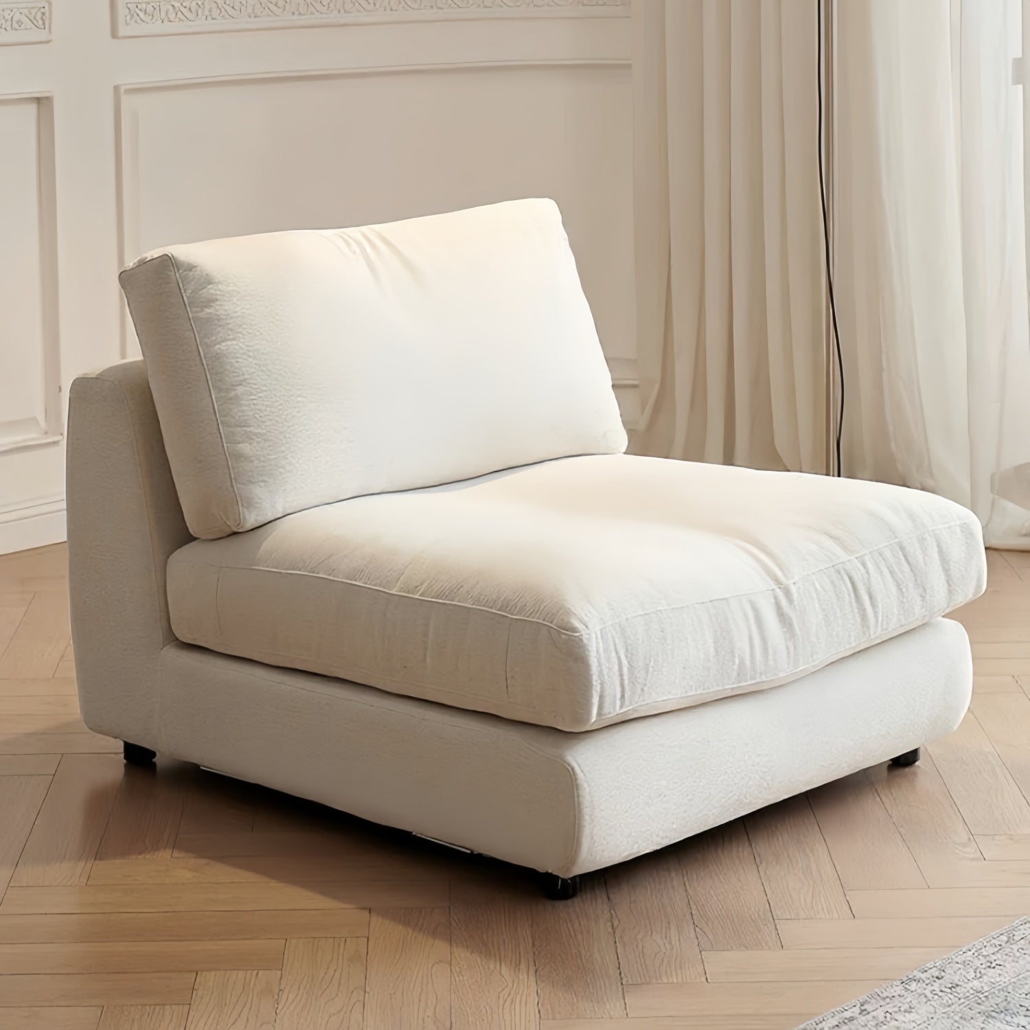 Linen L Shape Sofa Natural Breathable Eco Modular