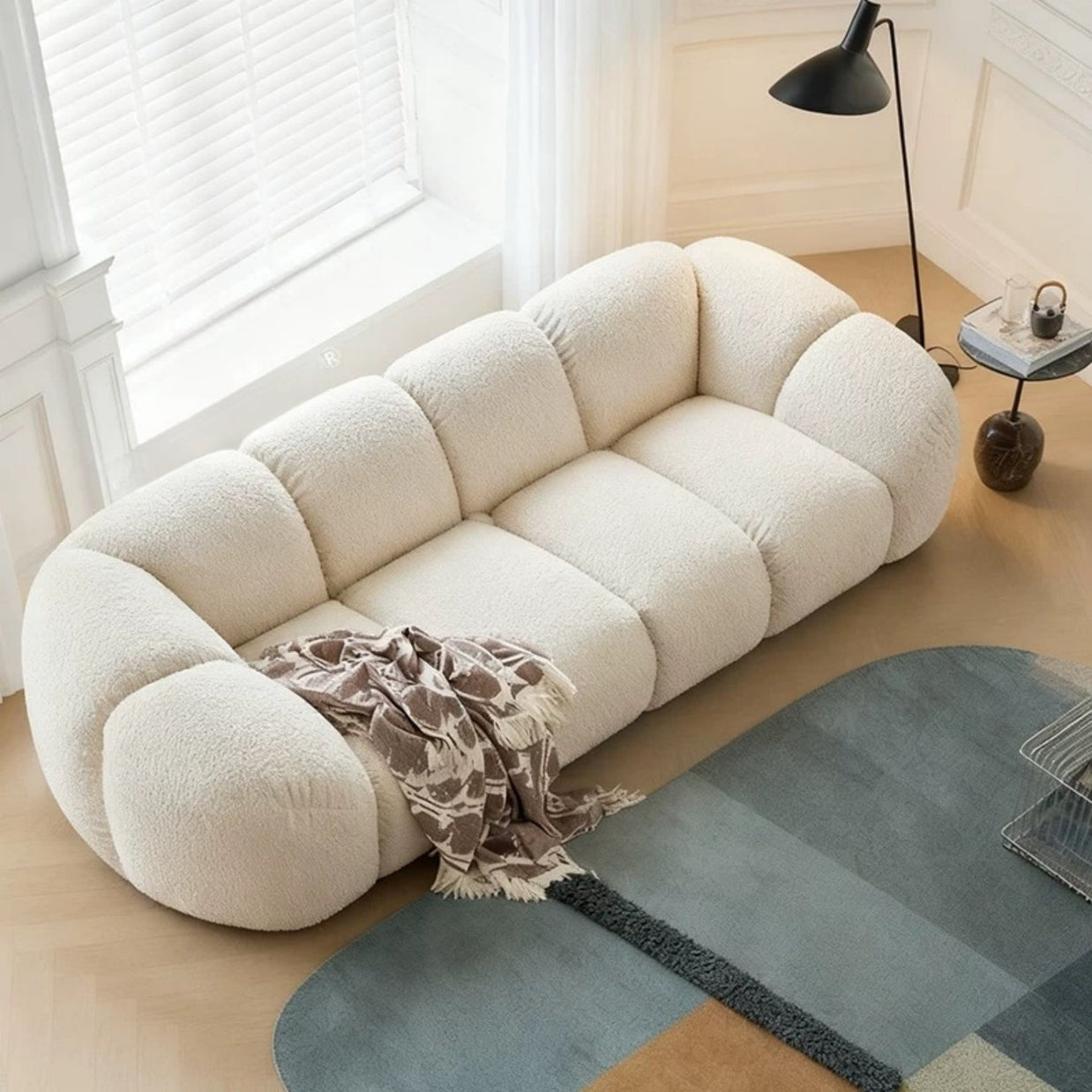 Cloud Straight Sofa Set Off-White 2-4 Seats for Living Room