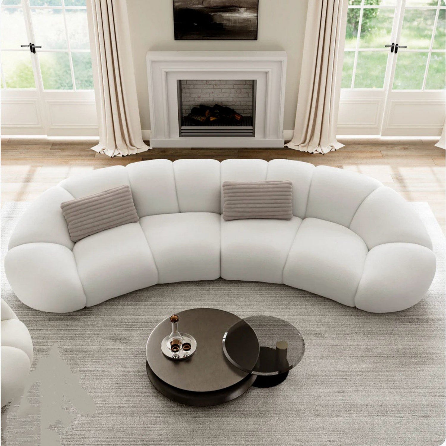 Cloud Straight Sofa Set Off-White Complete 1-4 Seats for Living Room