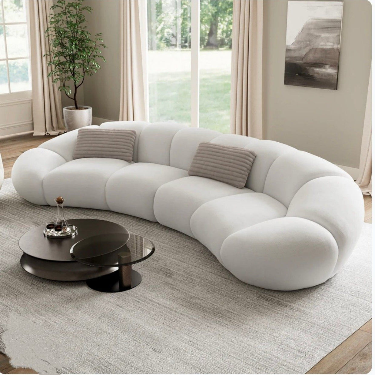 Cloud Straight Sofa Set Off-White Complete 1-4 Seats for Living Room