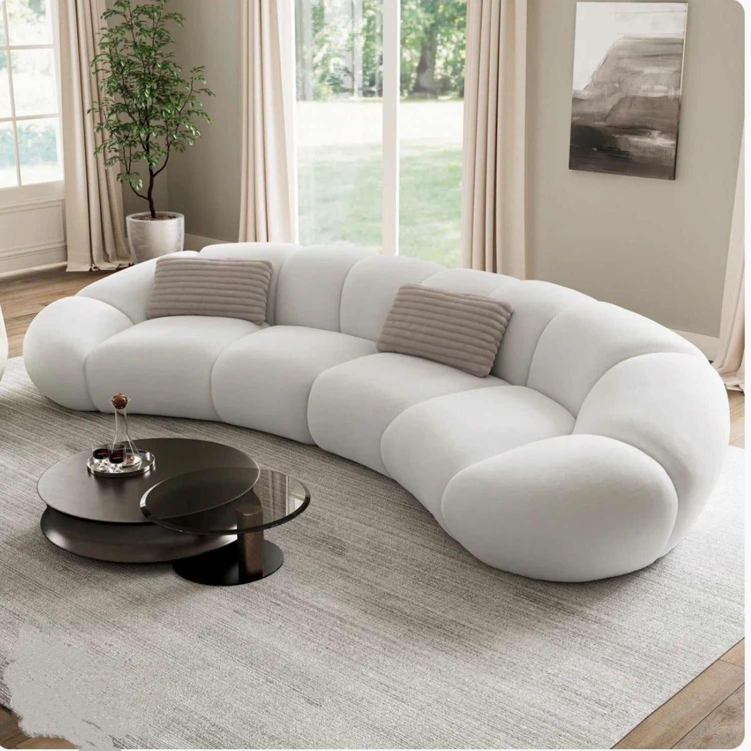 Cloud Straight Sofa Set Off-White Complete 1-4 Seats for Living Room