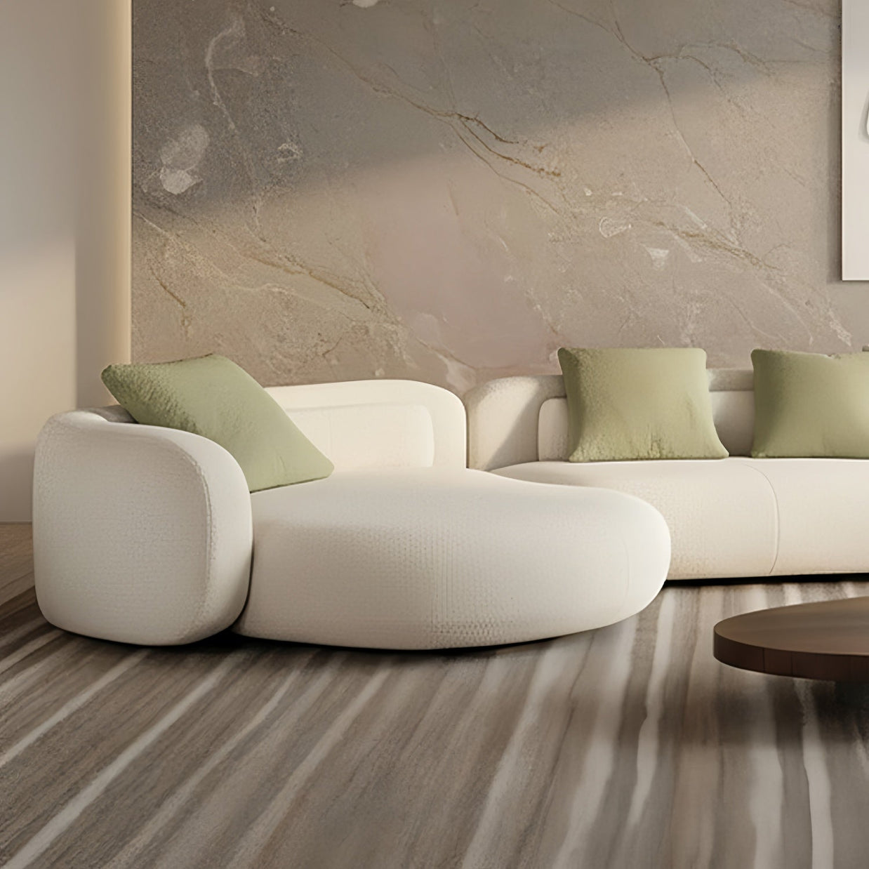 Arc Sofa Set Beige 2-5 Seater L-Shape Corner Sofa