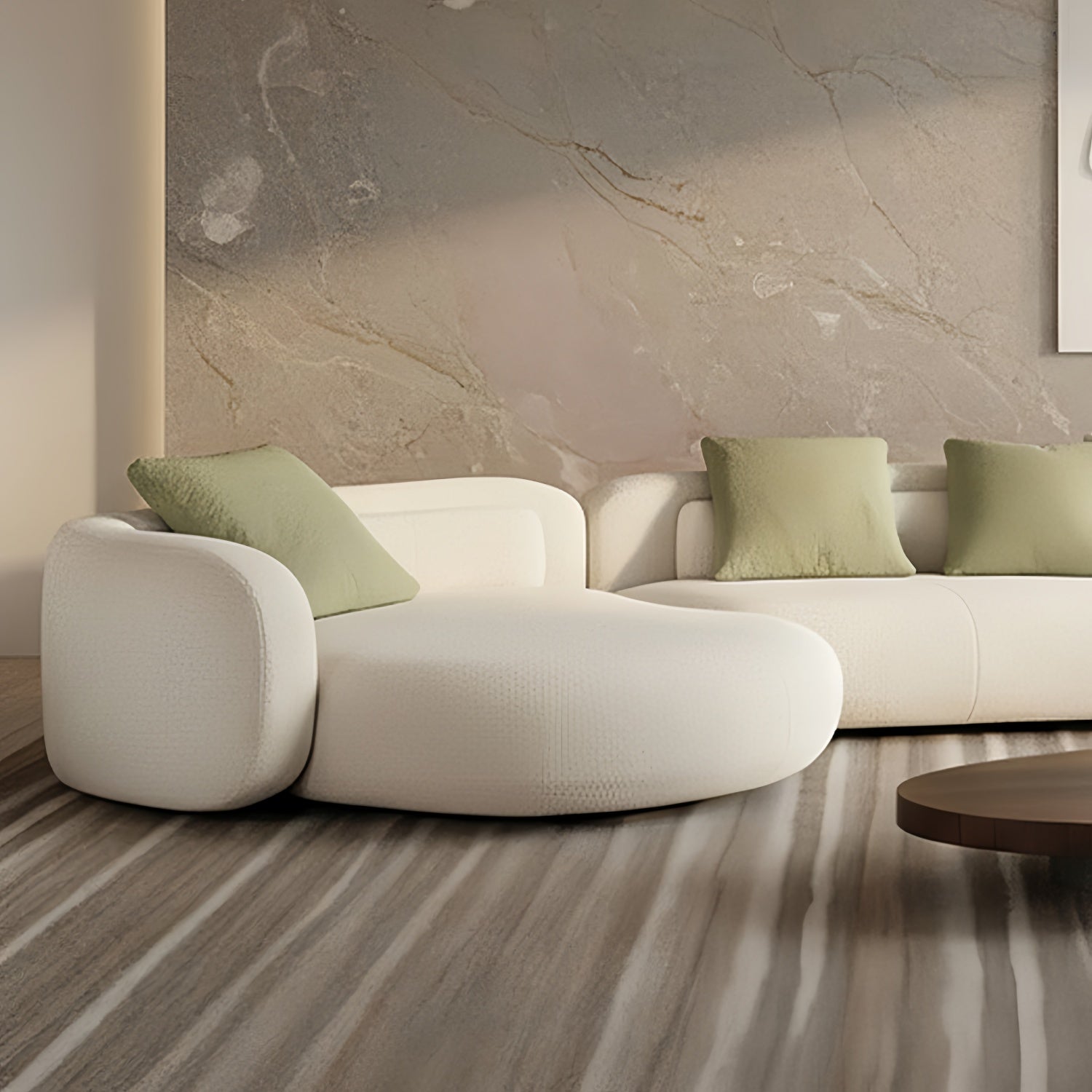 Arc Sofa Set Beige 2-5 Seater L-Shape Corner Sofa