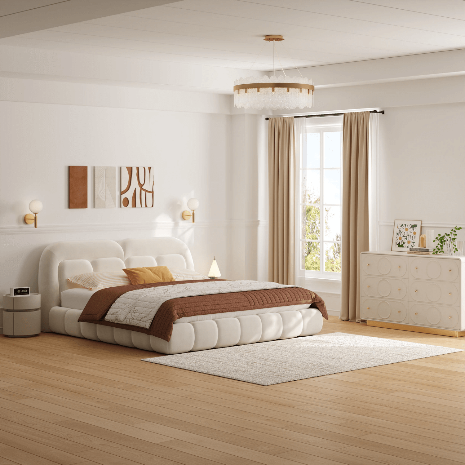 Zurich Nest Fleece Upholstered Premium Bed