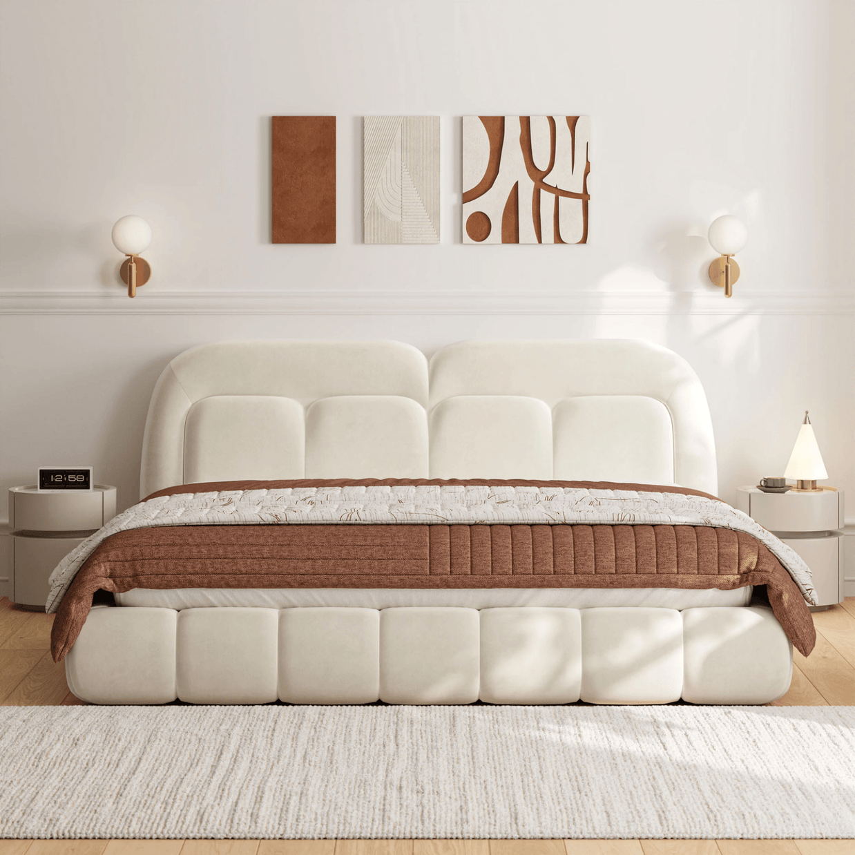 Zurich Nest Fleece Upholstered Premium Bed