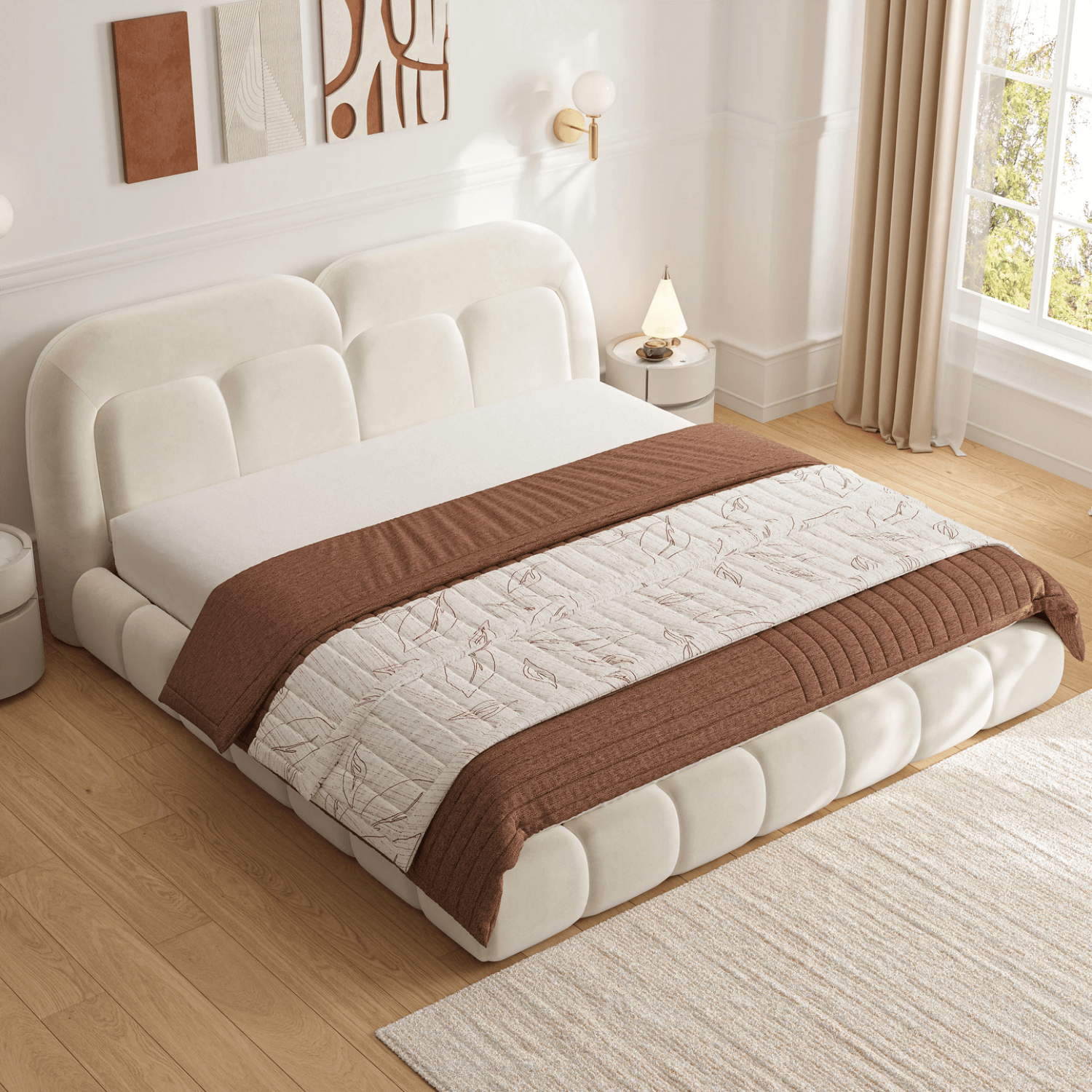 Zurich Nest Fleece Upholstered Premium Bed