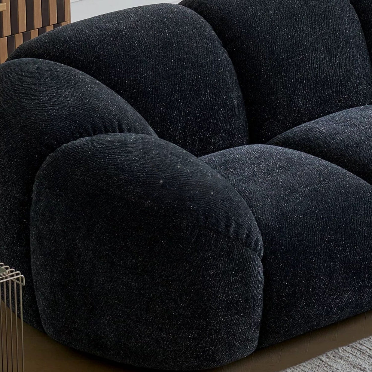 Cloud Straight Sofa Set Black 2-4 Seats for Living Room