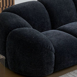 Cloud Straight Sofa Set Black 2-4 Seats for Living Room