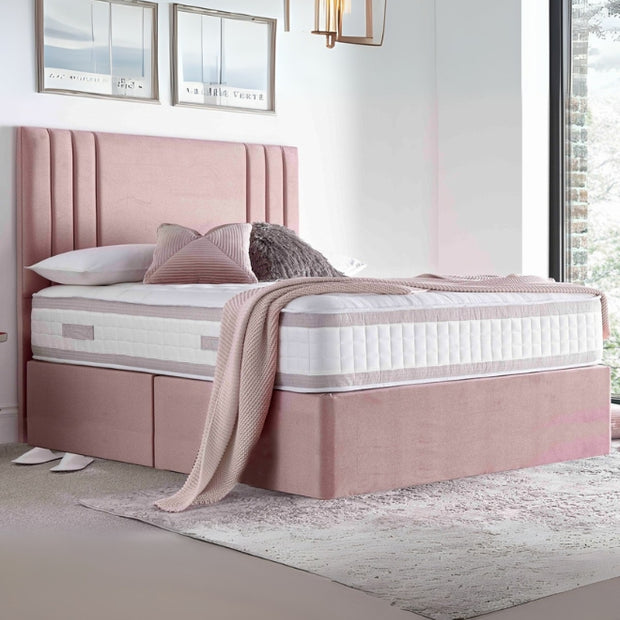 Shiny Star Upholstered Large Twin Size ( Mattress Size 140 X 190 CM ) Pink Color Bed Size 198 L X  140 W ( Mattress Sold Separately ) Headboard Height 125 CM