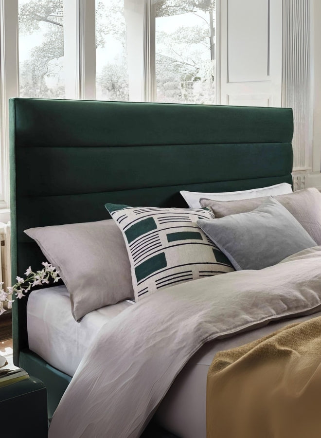 Ambrosa Upholstered Green Color Bed