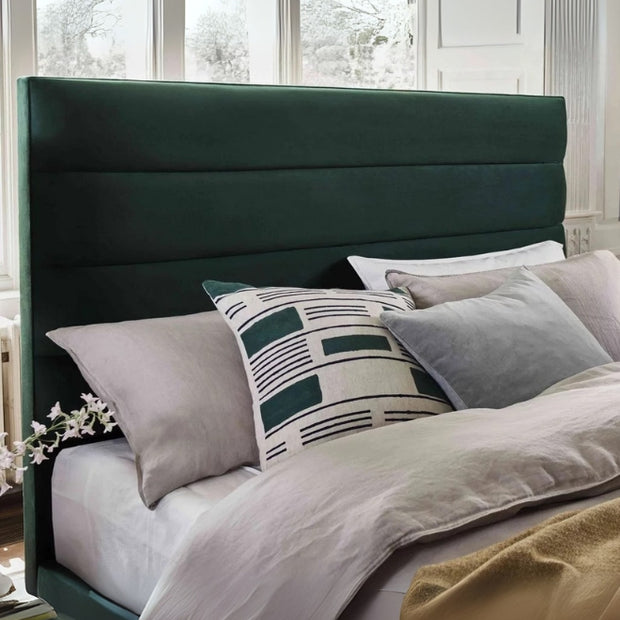 Ambrosa Upholstered Green Color Bed