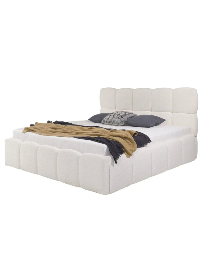 Haven Hideway Upholstered Premium Off White Color Bed