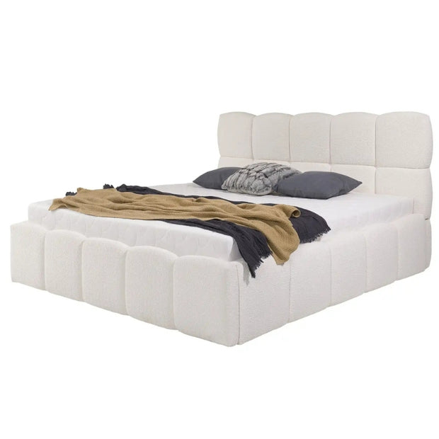 Haven Hideway Upholstered Premium Off White Color Bed