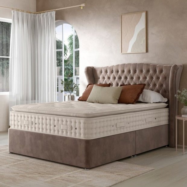 Vienna Majestic Tufted Upholstered Large Twin Size ( Mattress Size 140 X 190 CM ) Rose Gold Color Bed Size 198 L X  148 W ( Mattress Sold Separately ) Headboard Height 125 CM