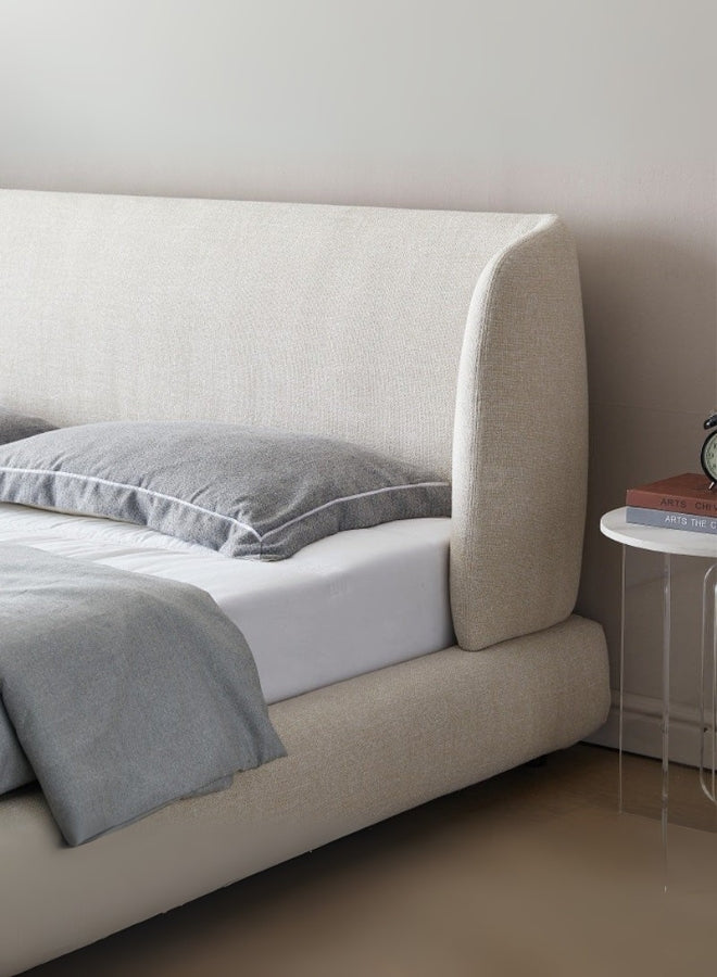 Nova Nap Upholstered Premium Off White Color Bed