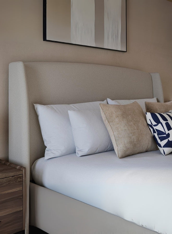 Aurista Tufted Beige Color Bed