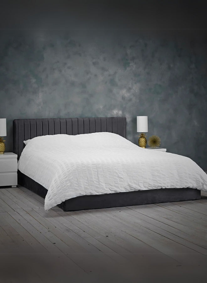 Athens Prestige Upholstered Large Twin Size ( Mattress Size 140 X 190 CM ) Black Color Bed Size 202 L X  148 W ( Mattress Sold Separately ) Headboard Height 115 CM