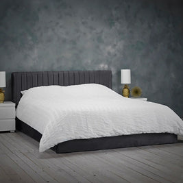 Athens Prestige Upholstered Large Twin Size ( Mattress Size 140 X 190 CM ) Black Color Bed Size 202 L X  148 W ( Mattress Sold Separately ) Headboard Height 115 CM