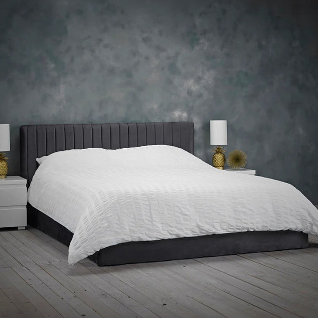 Athens Prestige Upholstered Large Twin Size ( Mattress Size 140 X 190 CM ) Black Color Bed Size 202 L X  148 W ( Mattress Sold Separately ) Headboard Height 115 CM