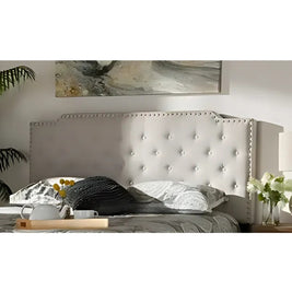 Arvella Tufted Beige Color Bed