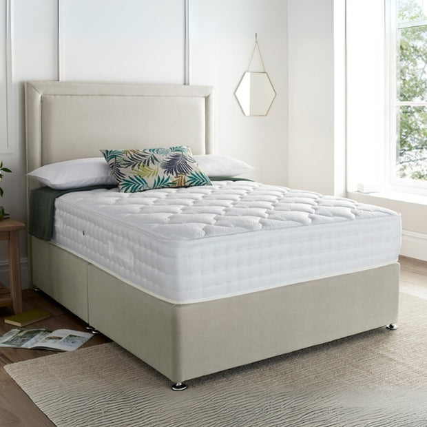Wilson Upholstered Large Twin Size ( Mattress Size 140 X 190 CM ) Beige Color Bed Size 198 L X  140 W ( Mattress Sold Separately ) Headboard Height 125 CM