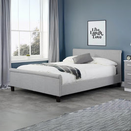 Allura Upholstered Large Twin Size ( Mattress Size 140 X 190 CM ) Grey Color Bed Size 148 W X 205 L CM (Mattress Sold Separately)
