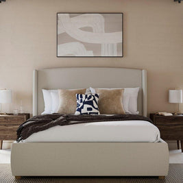 Aurista Tufted Beige Color Bed