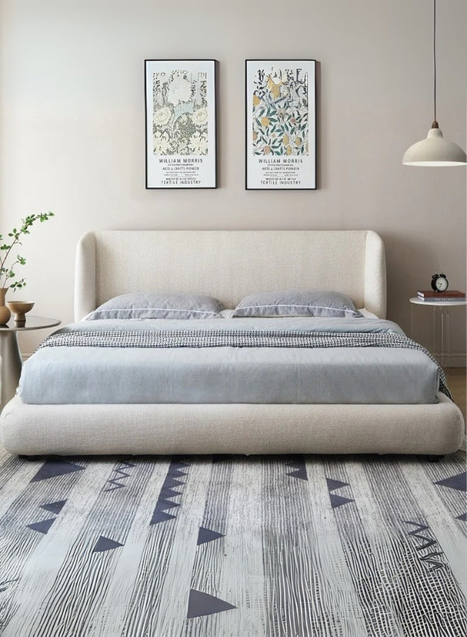 Nova Nap Upholstered Premium Off White Color Bed