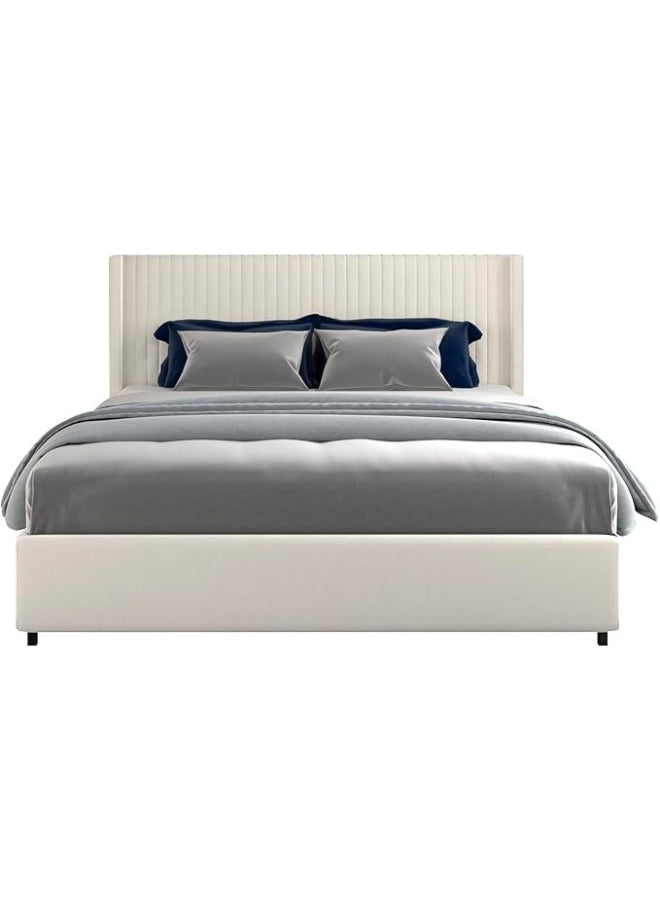 Auroria Upholstered Beige Color Bed