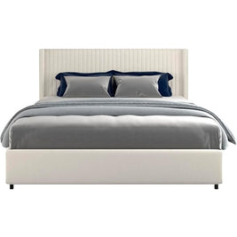 Auroria Upholstered Beige Color Bed