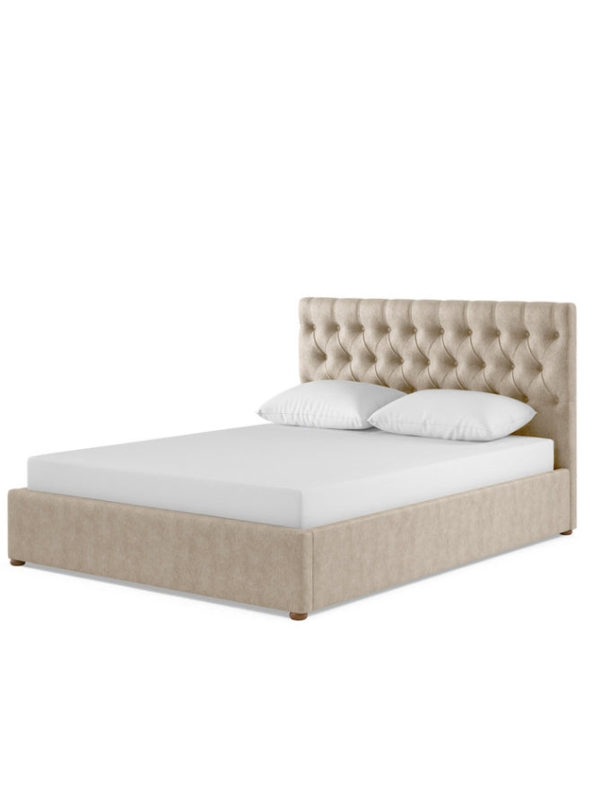 Venice Comfort Tufted Upholstered Beige Color Bed