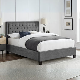 Dreamy Retreat Tufted Upholstered Large Twin Size ( Mattress Size 140 X 190 CM ) Grey Color Bed Size 202 L X  148 W ( Mattress Sold Separately ) Headboard Height 125 CM