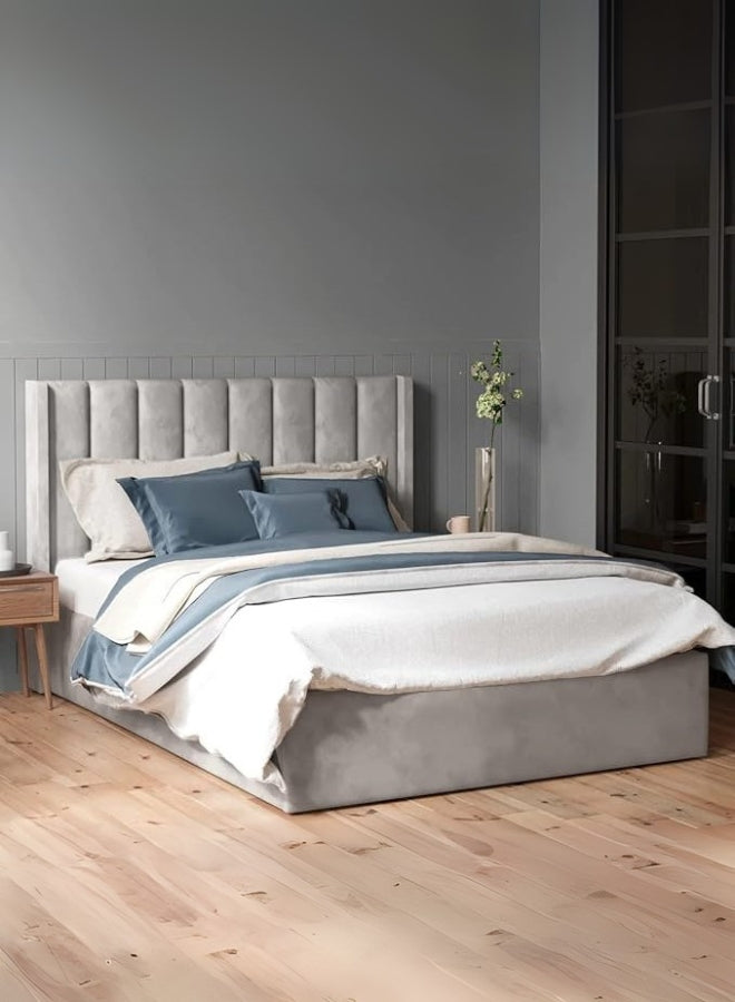 Slumbroza Stance Tufted Upholstered Grey Color Bed