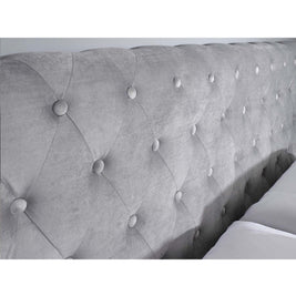 Blissful Bloom Tufted Upholstered Grey Color Bed