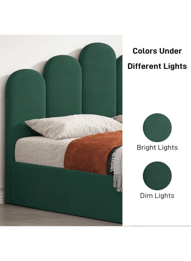 Amara Upholstered Green Color Bed
